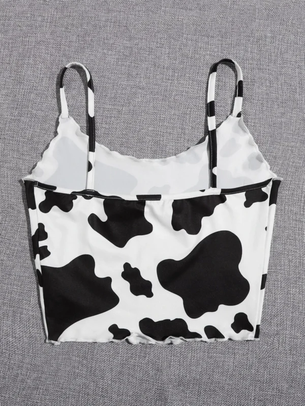 Top de tirantes corto con estampado de vaca y lechuga - Imagen 2