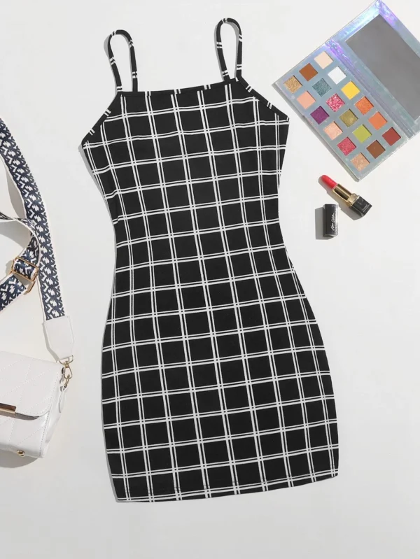 Vestido ajustado de cuadros