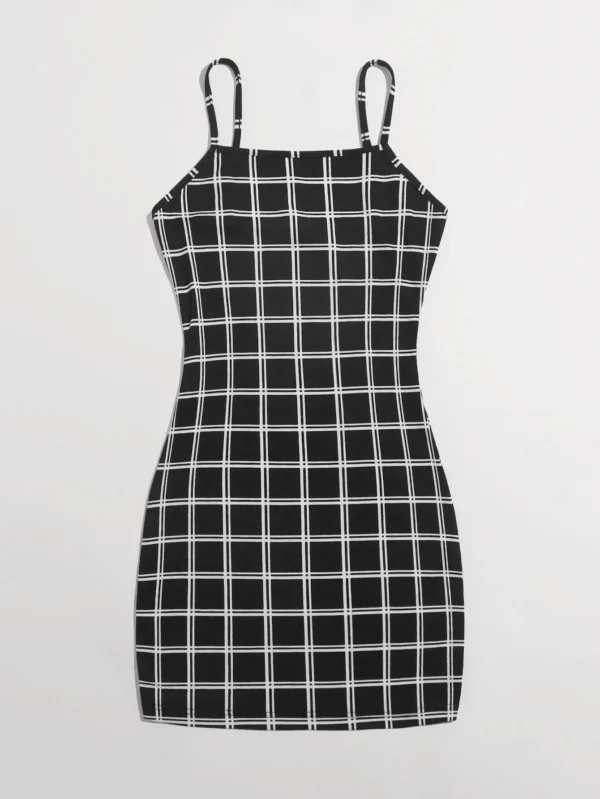 Vestido ajustado de cuadros - Imagen 3