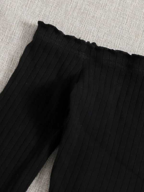 Conjunto camiseta de borde en forma de lechuga de hombros descubiertos con falda - Imagen 4