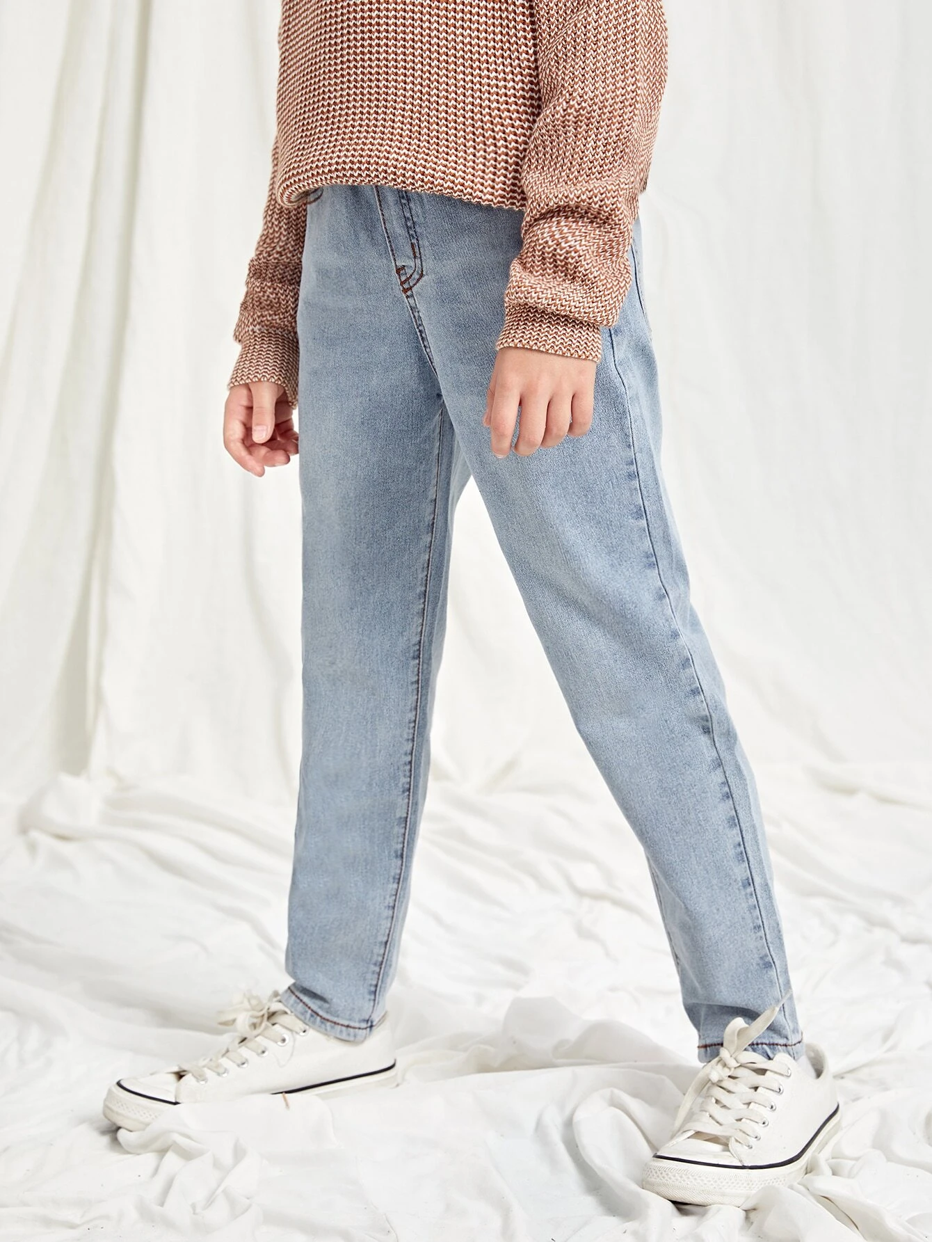 Niños Jeans con lavado de piedra con bolsillo oblicuo - Imagen 4