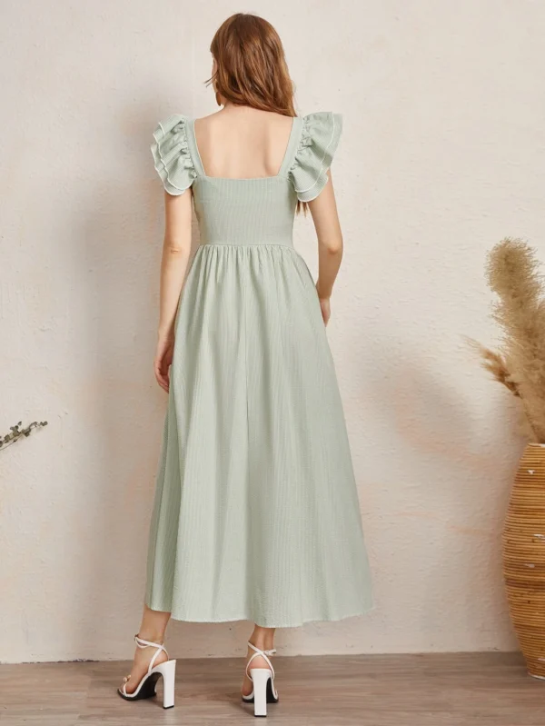 Vestido de rayas con ojal con fruncido - Imagen 2