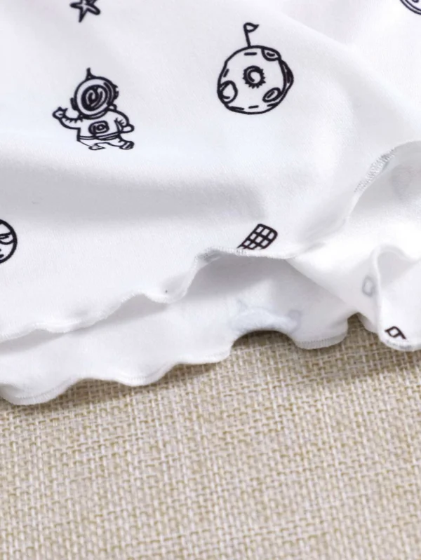 Top de tirantes con estampado de dibujos animados ribete en forma de lechuga - Imagen 4