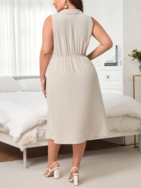Vestido bajo cruzado fruncido - Imagen 2