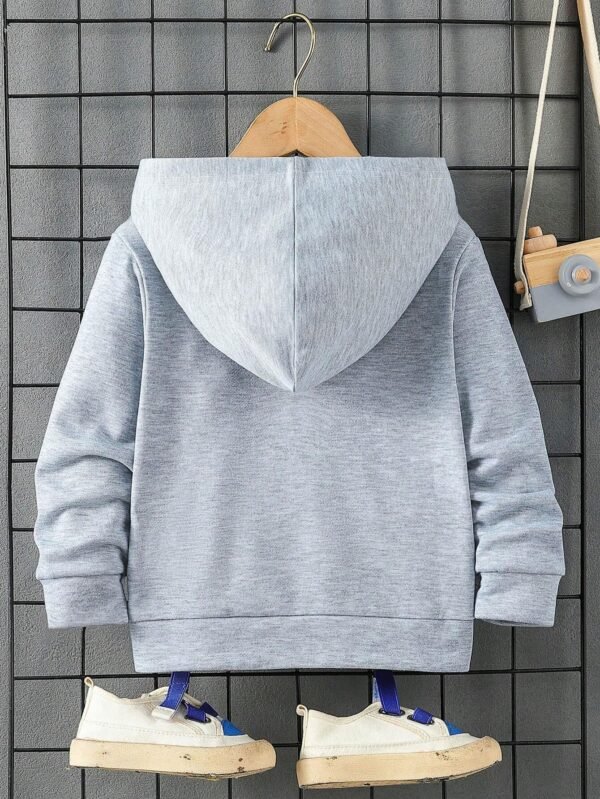 Sudadera deportiva con mangas largas, casual suelto adecuado, gris, otoño. - Imagen 2