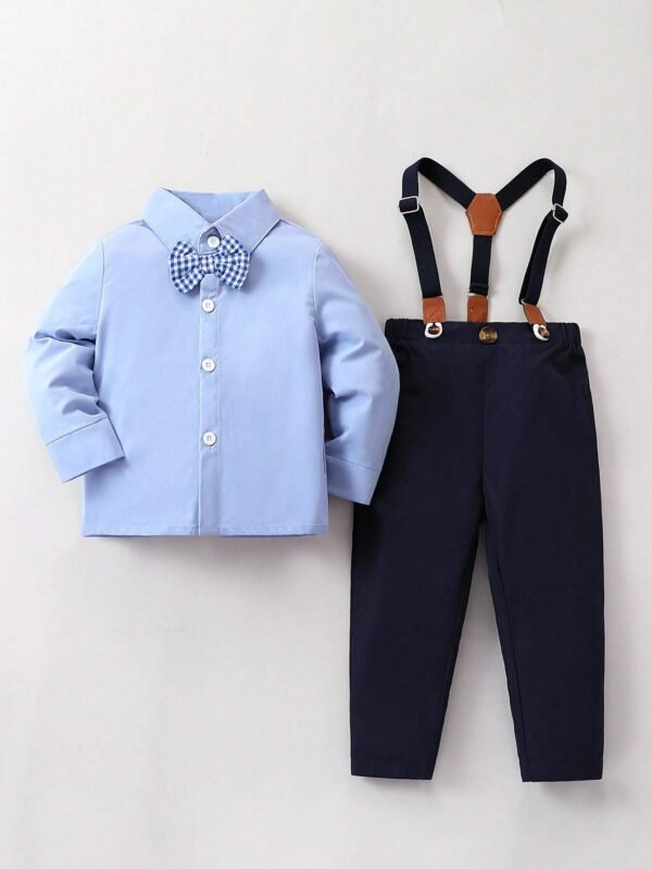 Camisa con lazo delantero & Pantalones de tiras