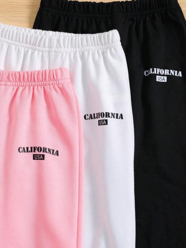 Pantalones deportivos con estampado de letra - Imagen 5