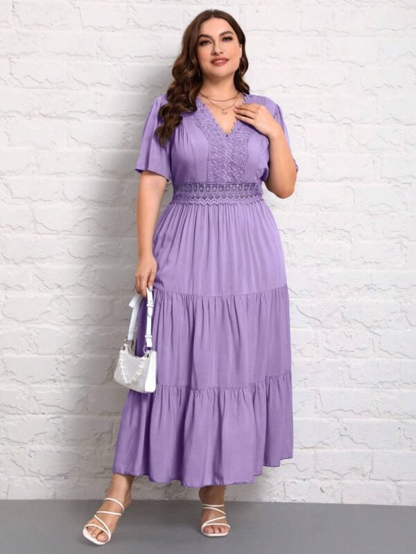 Vestido con encaje bajo a capas - Imagen 4