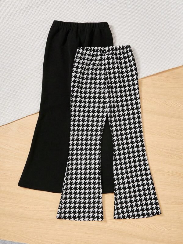 Pantalones acampanados unicolor & con estampado - Imagen 2
