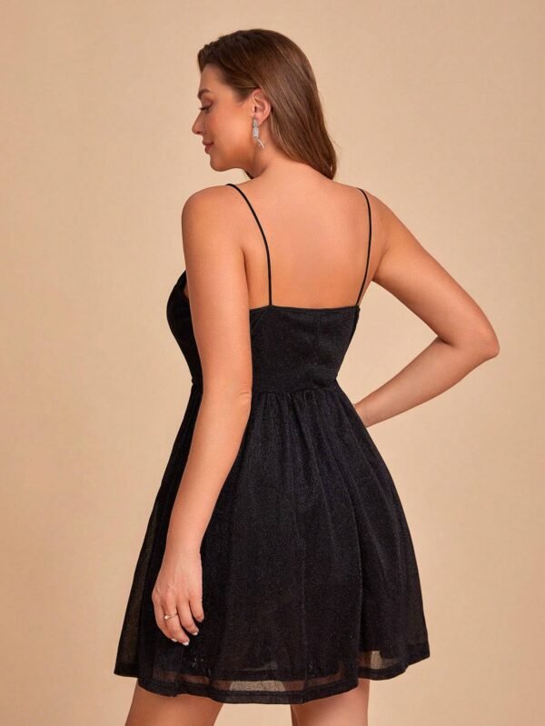 Vestido de tirantes escote cruzado brillante - Imagen 2