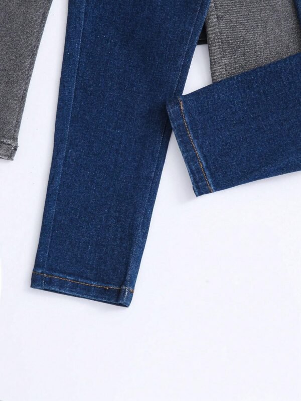 Pantalones Vaqueros Niño Sólidos Con Cintura Elástica - Imagen 3