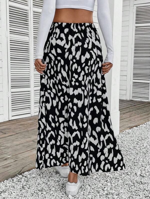 Falda con estampado de muslo con abertura - Imagen 5
