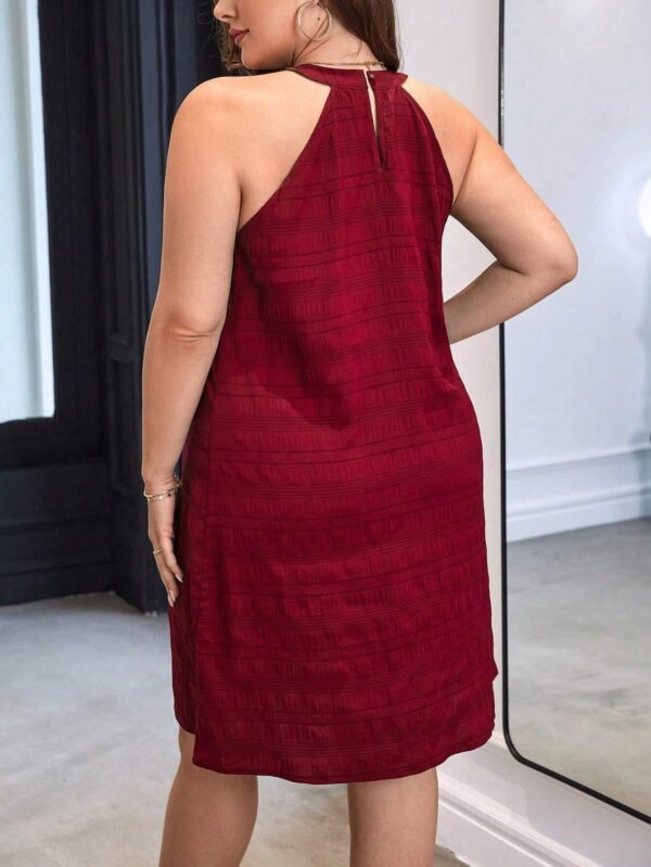 Vestido unicolor de cuello halter - Imagen 2