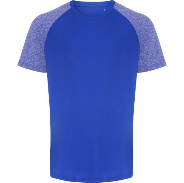 Playera azul contraste en mangas