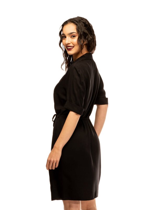 Vestido liso de manga corta - Imagen 2