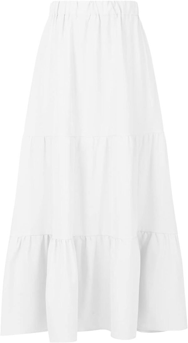 Falda larga para mujer bohemia de color liso - Imagen 2