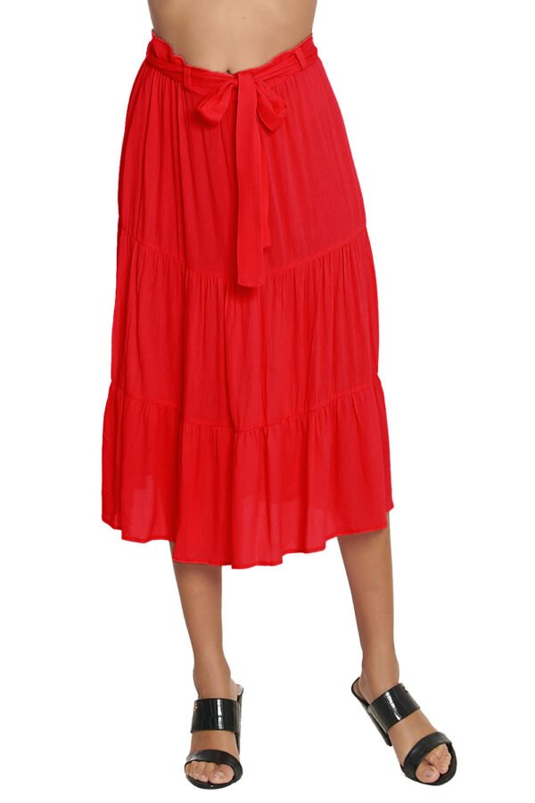 FALDA CON CINTA DE AMARRE rojo