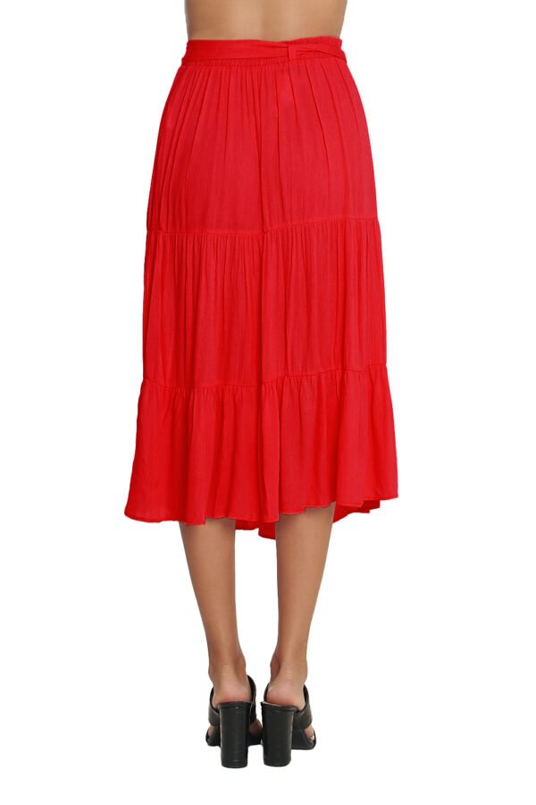 FALDA CON CINTA DE AMARRE rojo - Imagen 2