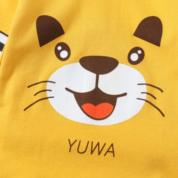 Camiseta de manga larga a rayas con estampado del alfabeto de dibujos - Imagen 5