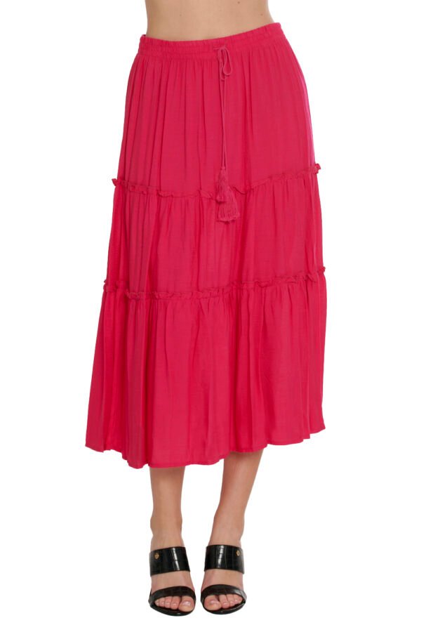 FALDA EN BLOQUES CON AMARRE rosa - Imagen 2