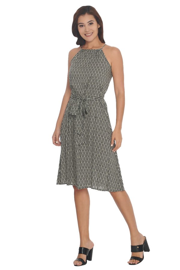 VESTIDO HALTER CINTA DE AMARRE negro