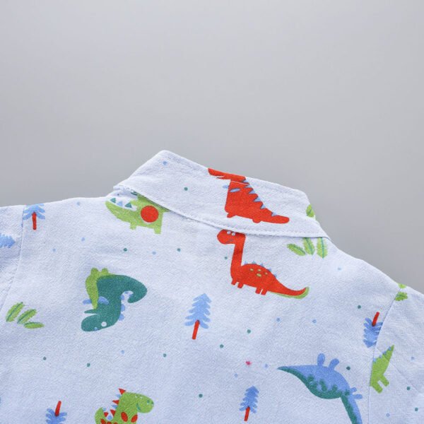 Top y pantalones cortos con cuello alto y estampado de dinosaurio para bebé niño - Imagen 7