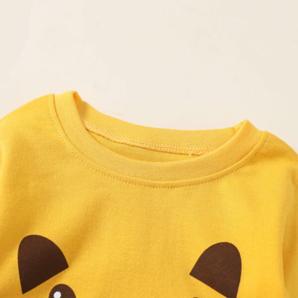 Camiseta de manga larga a rayas con estampado del alfabeto de dibujos - Imagen 6