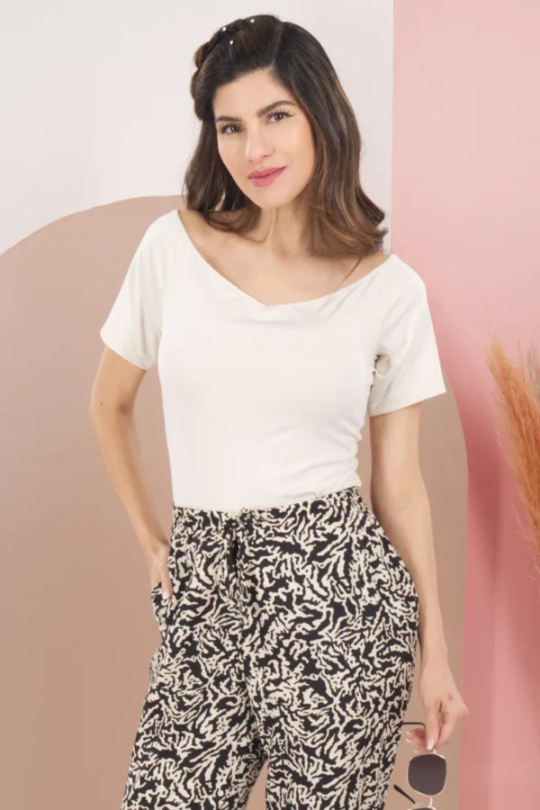 Blusa manga corta con escote V