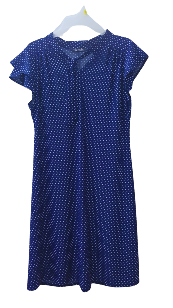 Vestido túnico de lunares ribete con fruncido