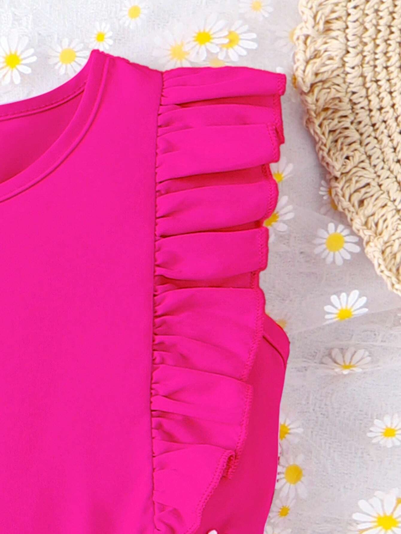 Vestido De Niña Preadolescente Con Apliques Y Ribete De Volantes - Imagen 4