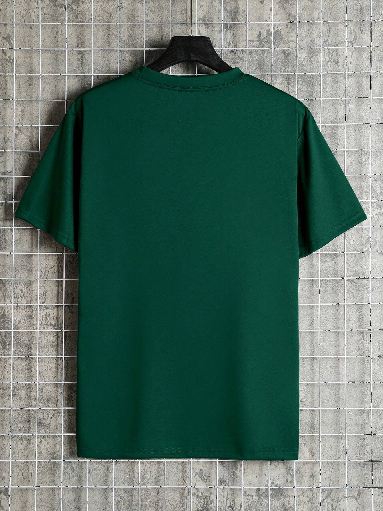 Camiseta con estampado de letra verde - Imagen 2