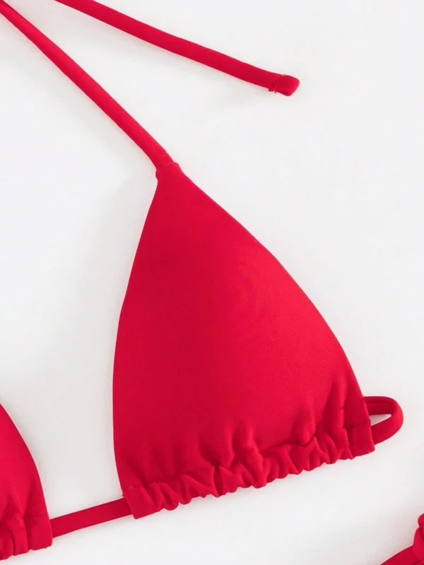 Conjunto De Bikini De Tres Piezas Con Tirantes Halter Sexy Para Mujer - Imagen 3