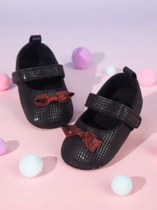 Zapatillas De Bebé Con Lazo Brillante Estilo Fiesta Lindo - Imagen 2