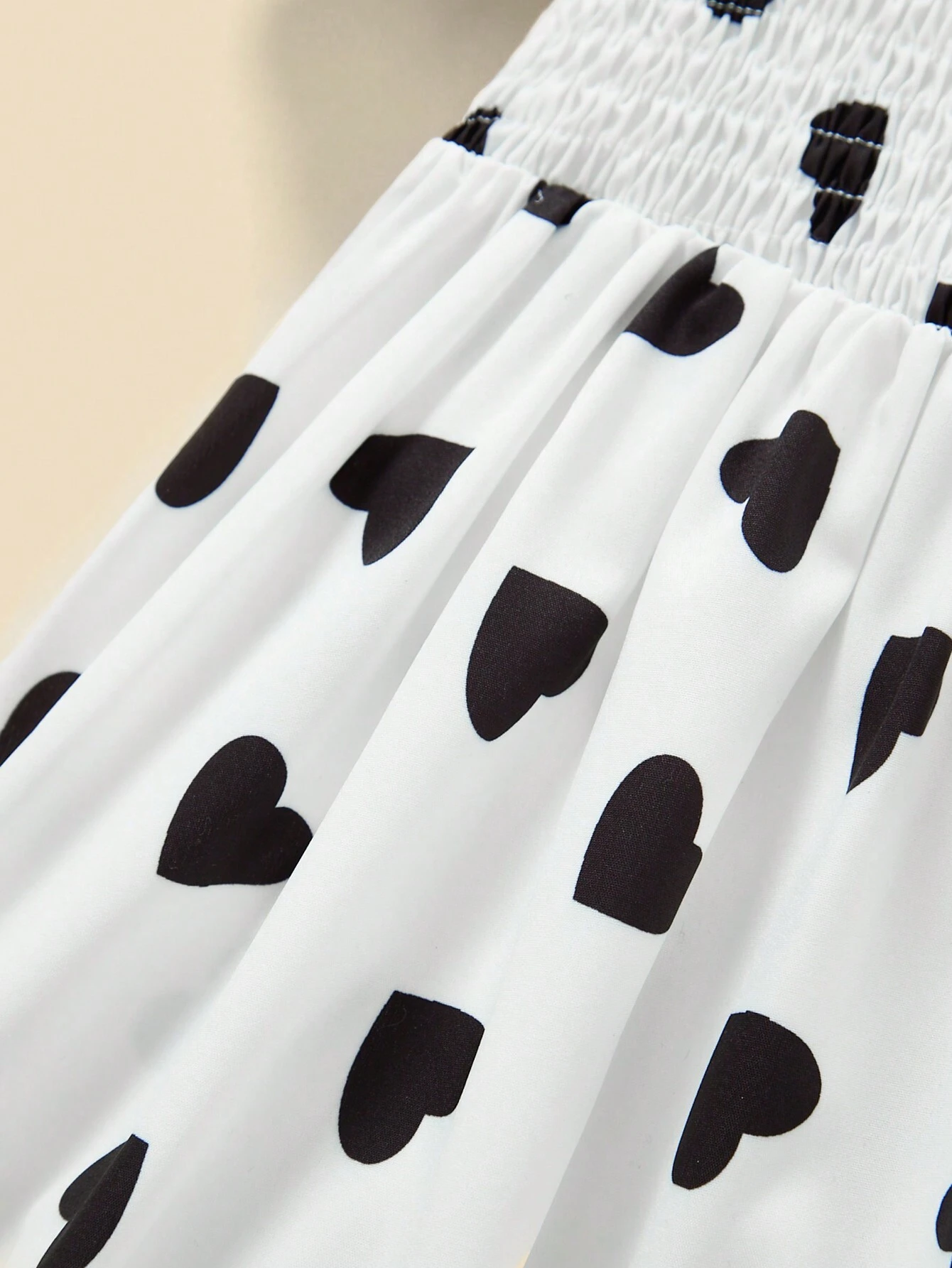 Vestido De Princesa Con Mangas De Burbuja Con Patrón En Forma De Corazón - Imagen 4