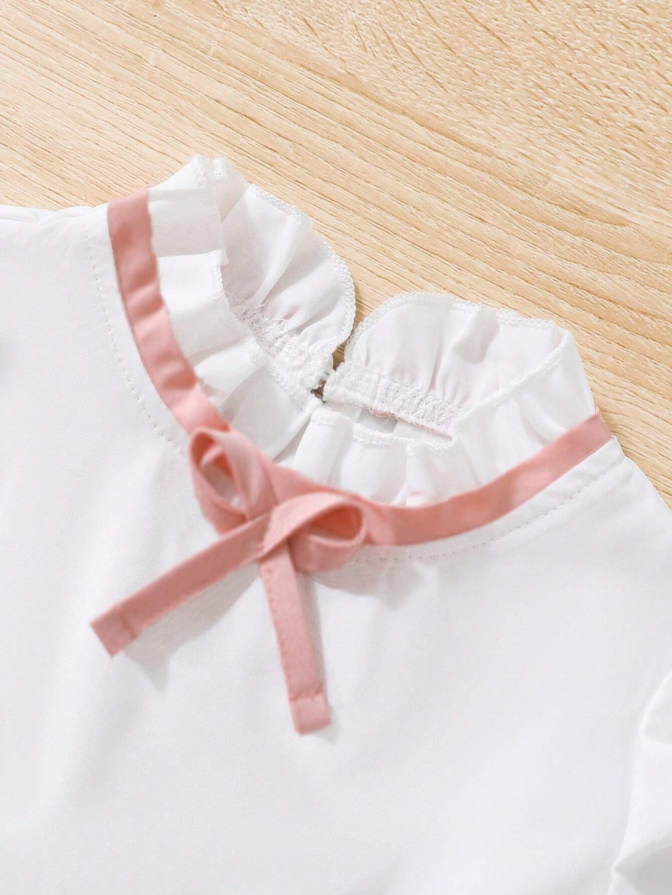 Chica Joven Vestido con cinturón de dos tonos ribete - Imagen 3