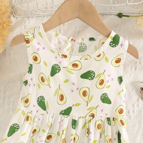 Vestido sin mangas con estampado floral para niña pequeña - Imagen 3