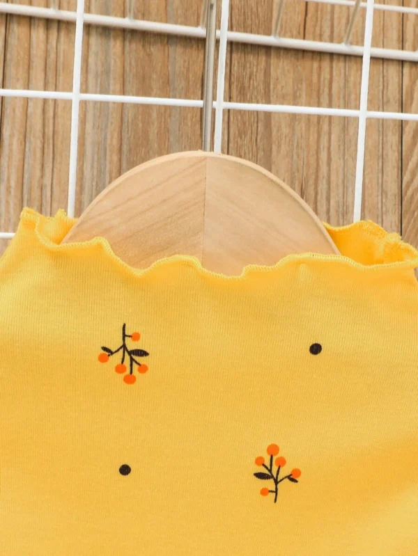 Bebé niña Top floral ribete en forma de lechuga - Imagen 3