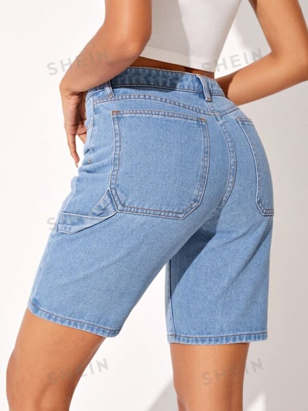 Shorts mezclilla bermuda con lavado - Imagen 2