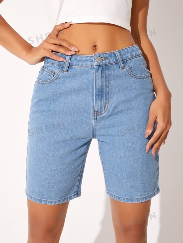 Shorts mezclilla bermuda con lavado