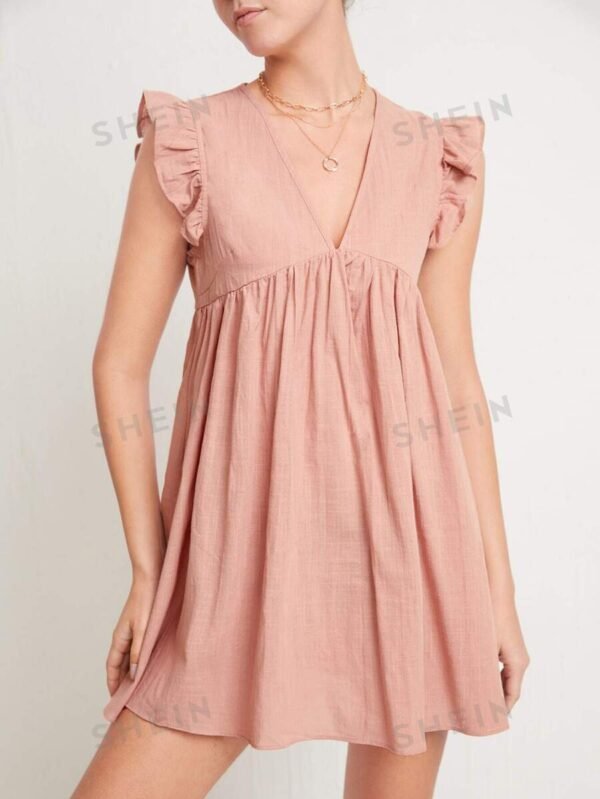 Vestido smock ribete con fruncido