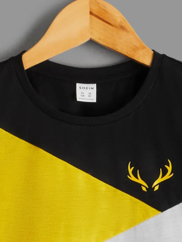 Camiseta de color combinado cornamentas con estampado - Imagen 3