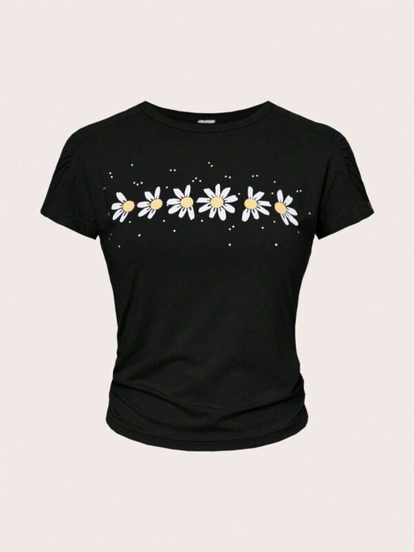 Chica adolescente Camiseta con estampado floral