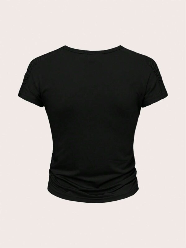 Chica adolescente Camiseta con estampado floral - Imagen 2