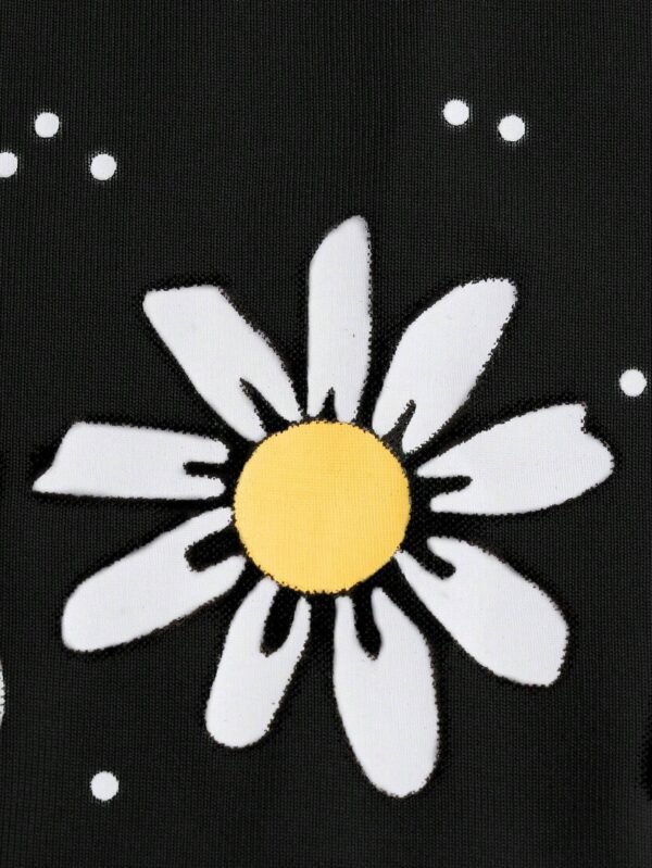 Chica adolescente Camiseta con estampado floral - Imagen 3