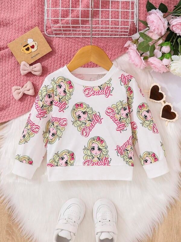 Sudadera con estampado de letra y figura