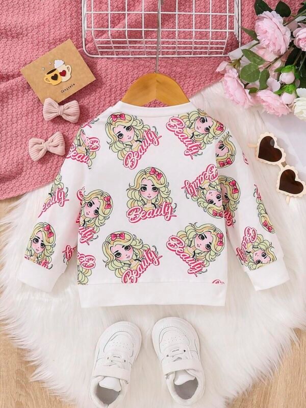Sudadera con estampado de letra y figura - Imagen 2