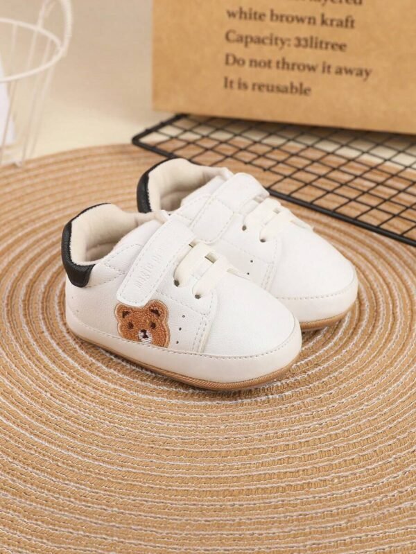 1 Par De Zapatillas De Deporte De Pu Con Diseño De Oso De Dibujos Animados Para Niño O Niña