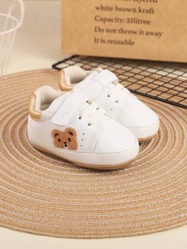 1 Par De Zapatillas De Deporte De Pu Con Diseño De Oso De Dibujos Animados Para Niño O Niña