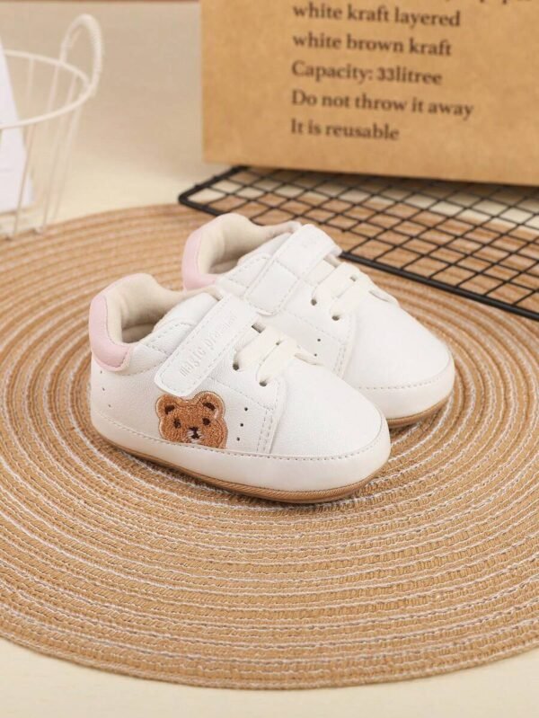 1 Par De Zapatillas De Deporte De Pu Con Diseño De Oso De Dibujos Animados Para Niño O Niña