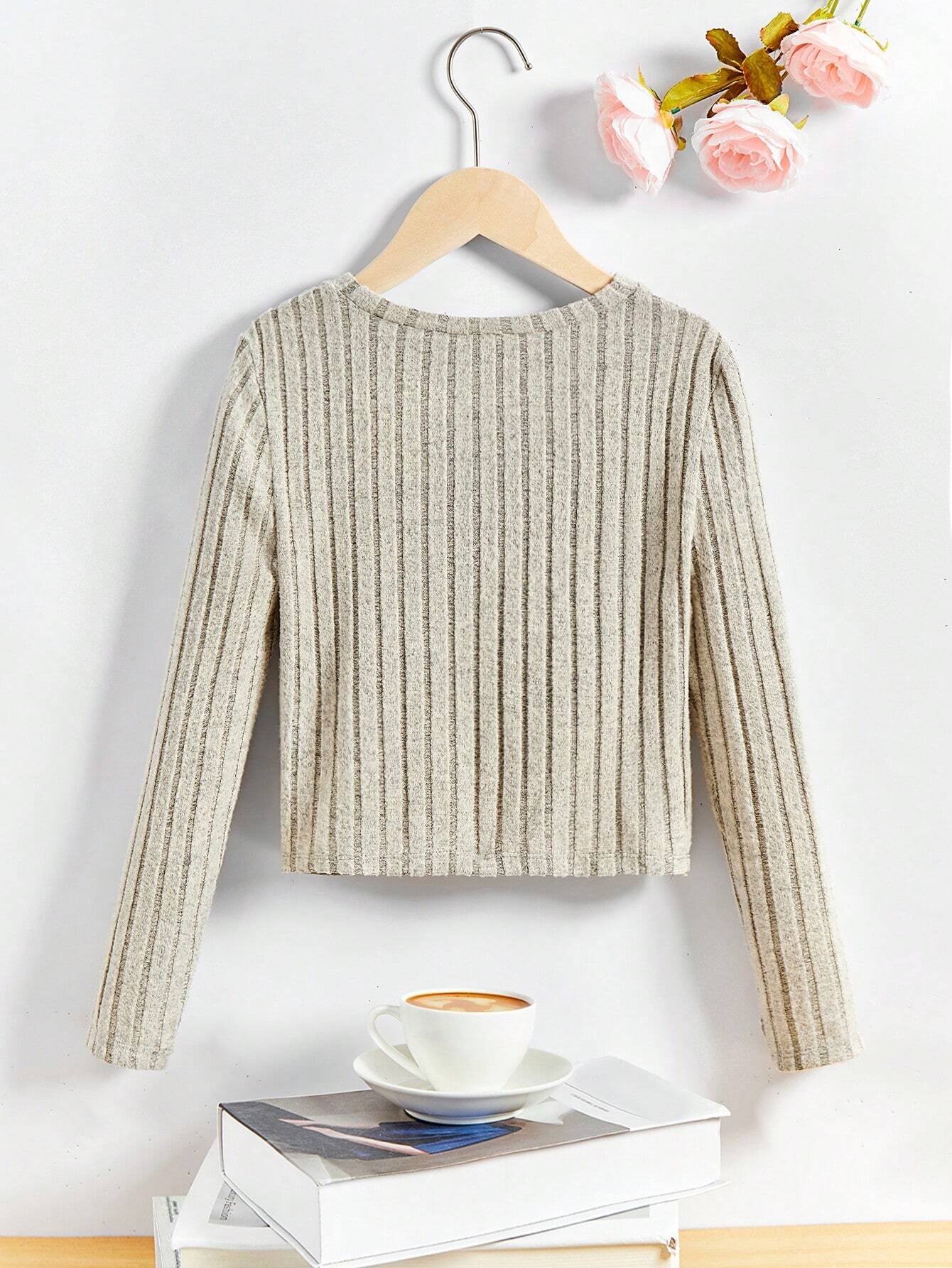 Camiseta Casual Con Cuello Redondo De Manga Larga - Imagen 2